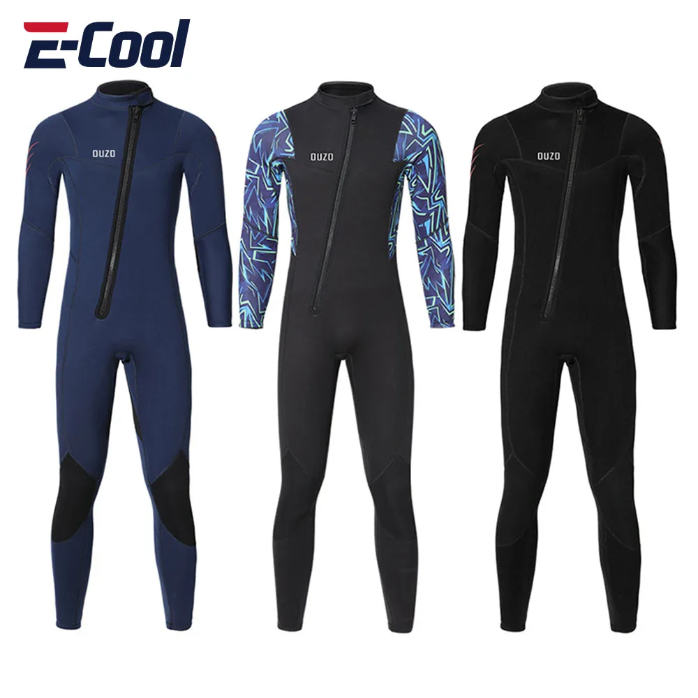 

Men's Neoprene Wetsuit 3mm Front Zip Scuba Diving Suit Surf Snorkeling Underwater Fishing Spearfishing Kitesurf Equipment