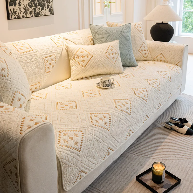 Non-slip Sofa Cover Cloth Towel Cotton Sofa Cushion Living Room Couch Cover Four Seasons Universal Furniture Protector Slipcover