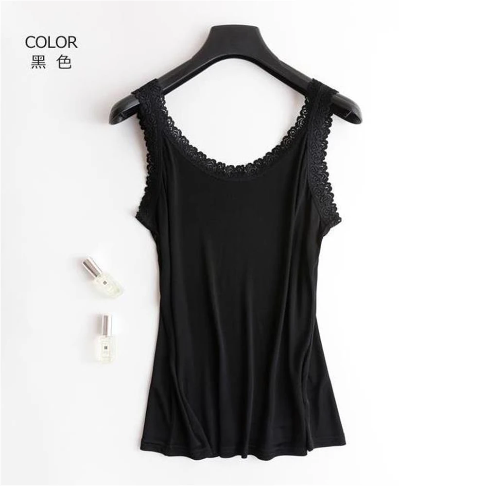 Woman Spring Lace Silk Tanks Female Summer Hedging Thin Silk Tops Women O-neck Breathable Silk Tees Lady Silk Shirts