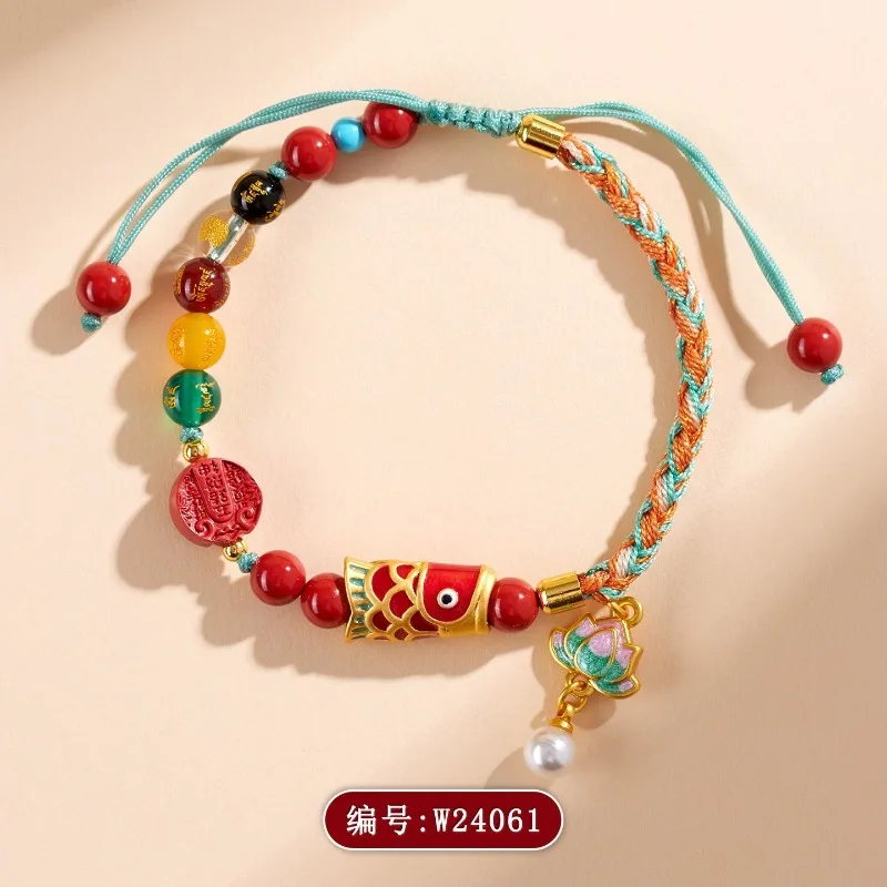Natural High Content Raw Ore Cinnabar Imperial Red Minimalist Bracelet Women Guochao Fashion Protective Talisman Daily Wear Gift
