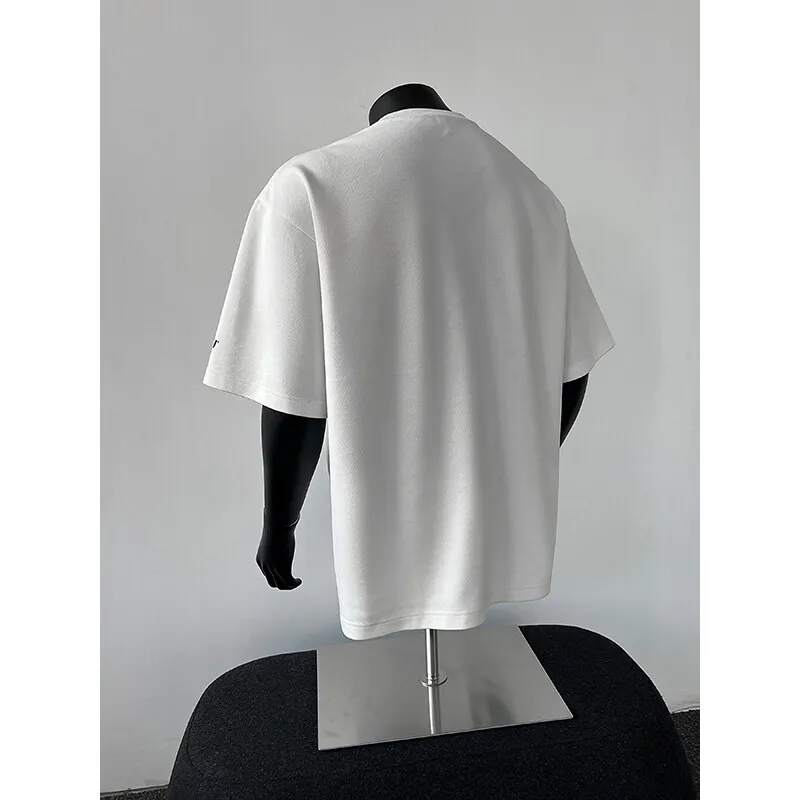 تصميم الأزياء الجديدة تي شيرت للرجال الصيف الصلبة فضفاضة قصيرة الأكمام تي شيرت عادية س الرقبة الهيب هوب الشارع الشهير تي شيرت