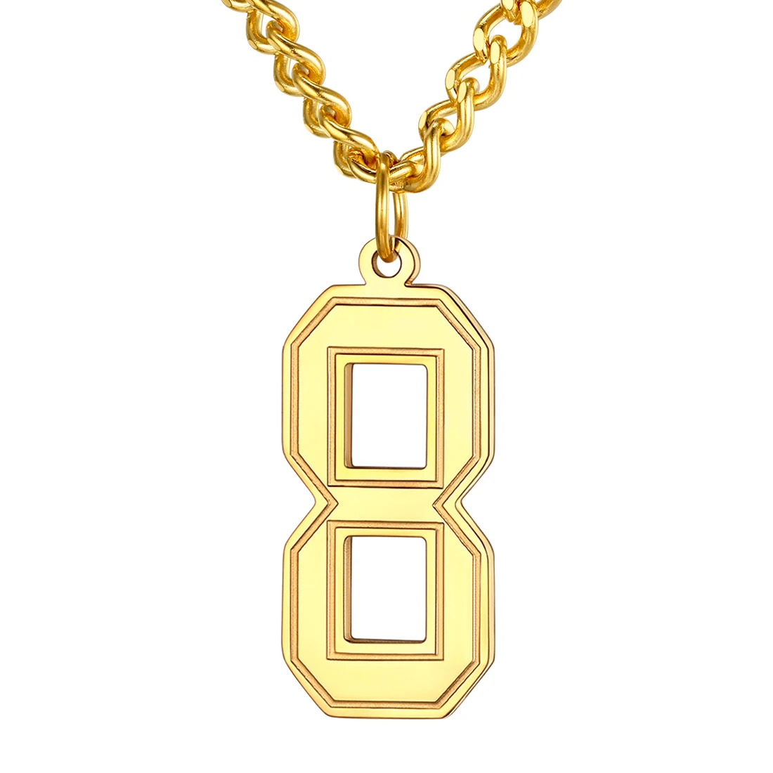 

U7 Stainless Steel 0-9 Numbers Necklace for Man Woman Baseball Basketball Football Player Fans Unisex Jewelry