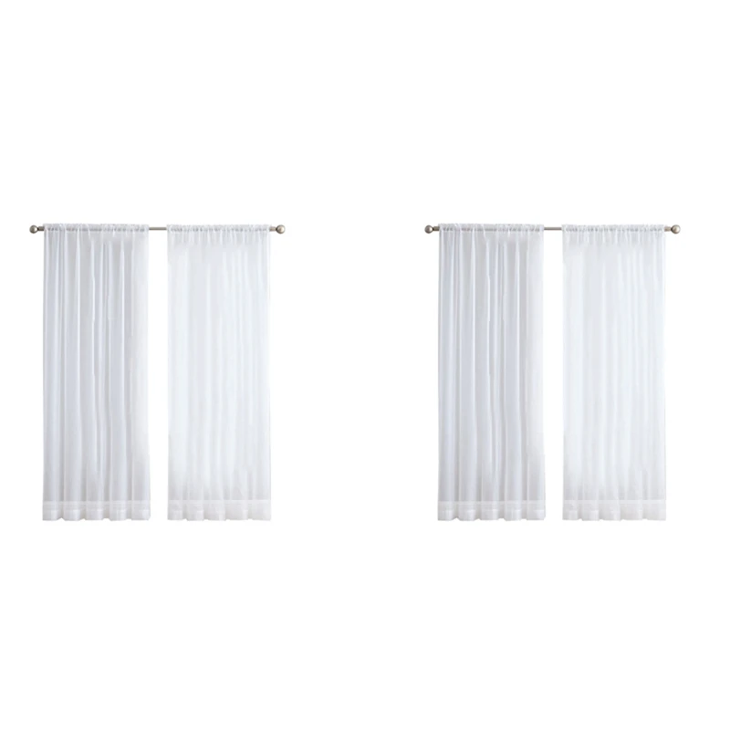 

LJL-20Pc Super Soft Great Hand Feeling White Tulle Curtains For Living Room Decoration Modern Veil Chiffon Solid Sheer Voile