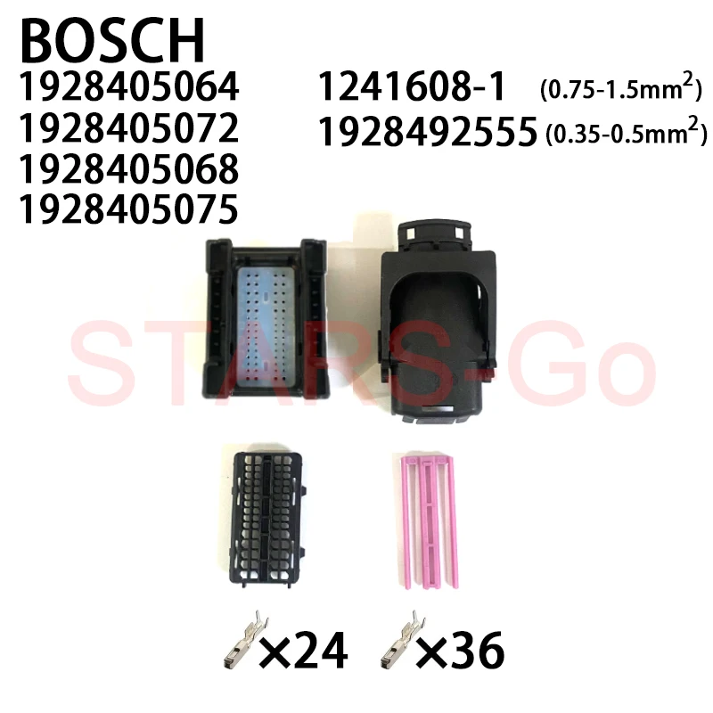 

1/10SET 1928405064 1928405072 1928405068 1928405075 1241608-1 1928492555 60Pin BOSCH Engine Computer Board Connector ECU Plug