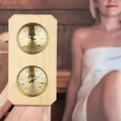 Pine Wood Sauna Thermometer Hygrometer Sauna Room Accessories Wall Mounted