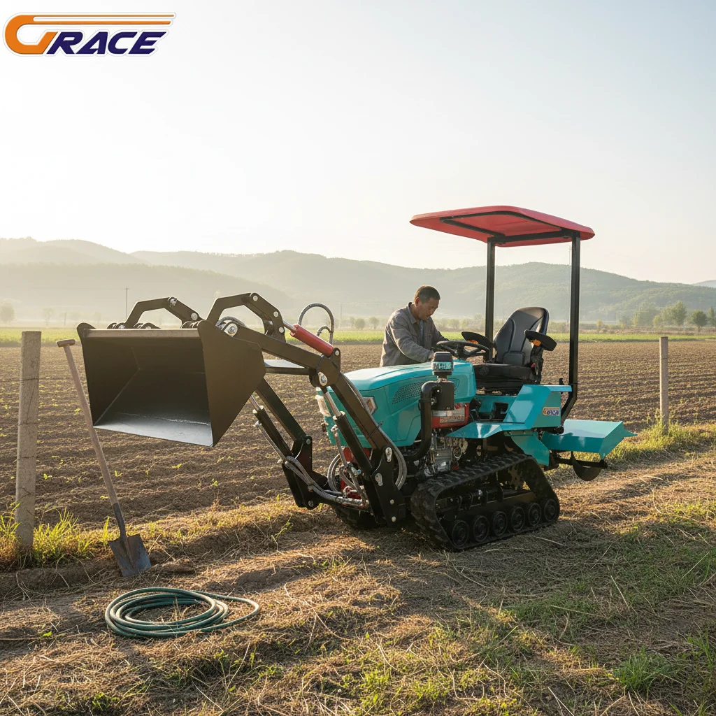 Hot Selling Mini Crawler Tractor Free Shipping, Lightweight Excavator Type Crawler Tractor For Tobacco Field Tilling