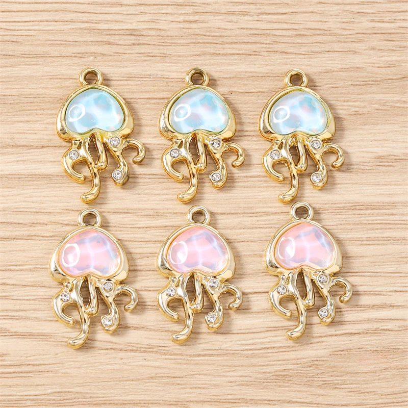 10 Stück niedliche Kristall-Metall-Fisch- und Schildkröten-Anhänger zum Basteln von Ohrringen, Halsketten, Armbändern, DIY-Handarbeiten und Schmuckzubehör – Detail 5