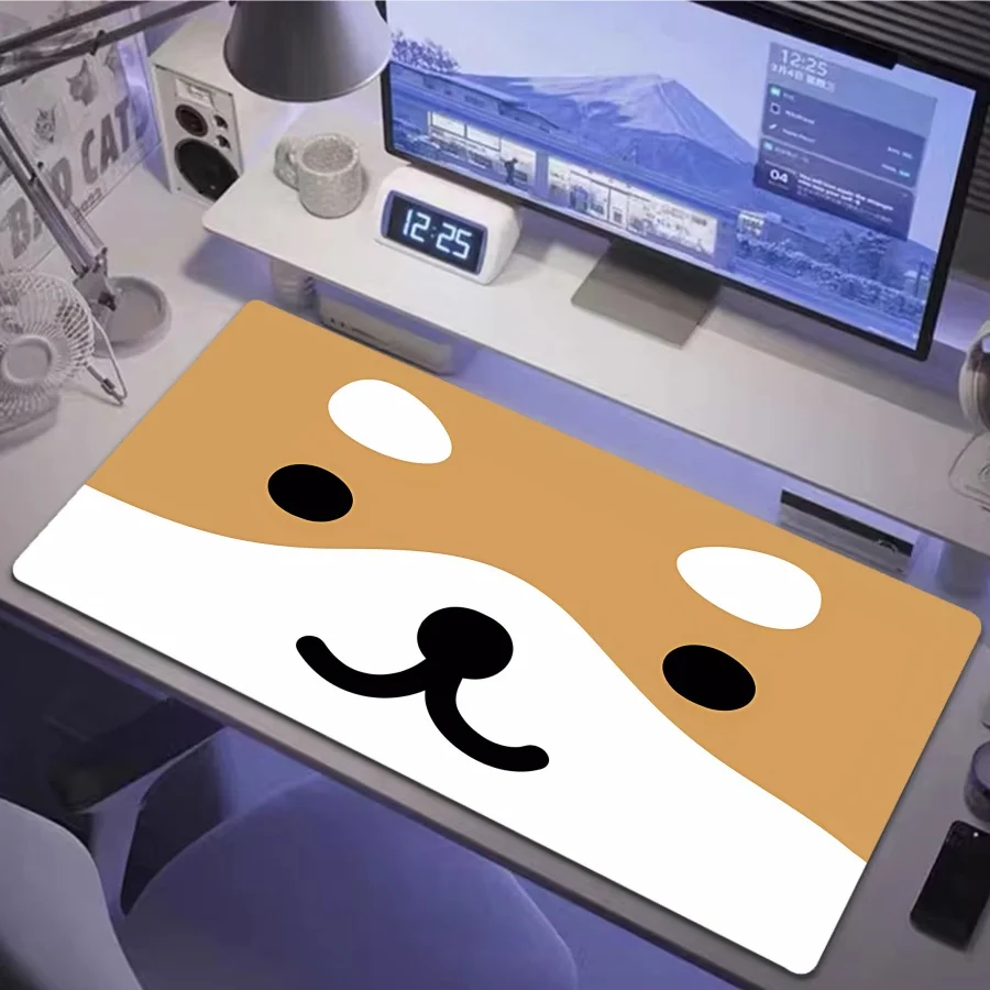 

Pink and White Anime Kawaii dog design Mouse Pad Large Desk Mat Stitched Edge Durable Non-Slip Gaming mousepad