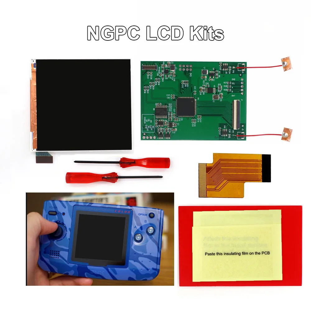 HISPEEDIDO Super OSD Version NGPC Backlight LCD Screen Retro Pixel Kits Adjustable Brightne