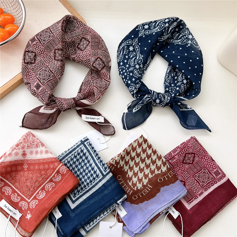 55*55cm bandana hairband lenço de cabelo lenço quadrado lenço de cabelo bandanas turbante xale envoltório lenço