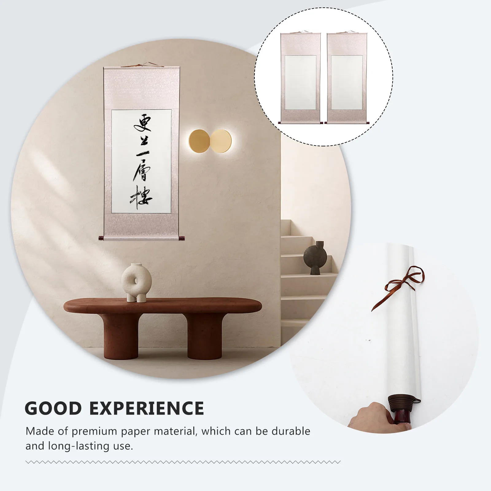 2 قطعة ورق الخط المحمول فارغة ممارسة الكتابة الصينية التمرير متعددة لوازم الزخرفية