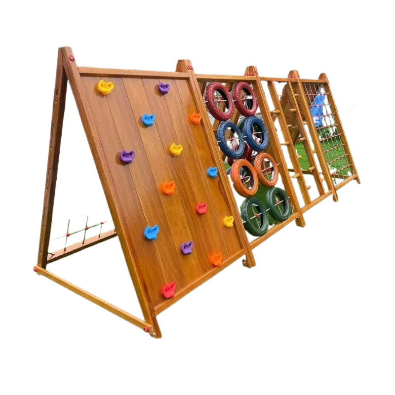 Kindergarten outdoor herringbone wooden climbing children's climbing wall children's home climbing frame outdoor kindergarten