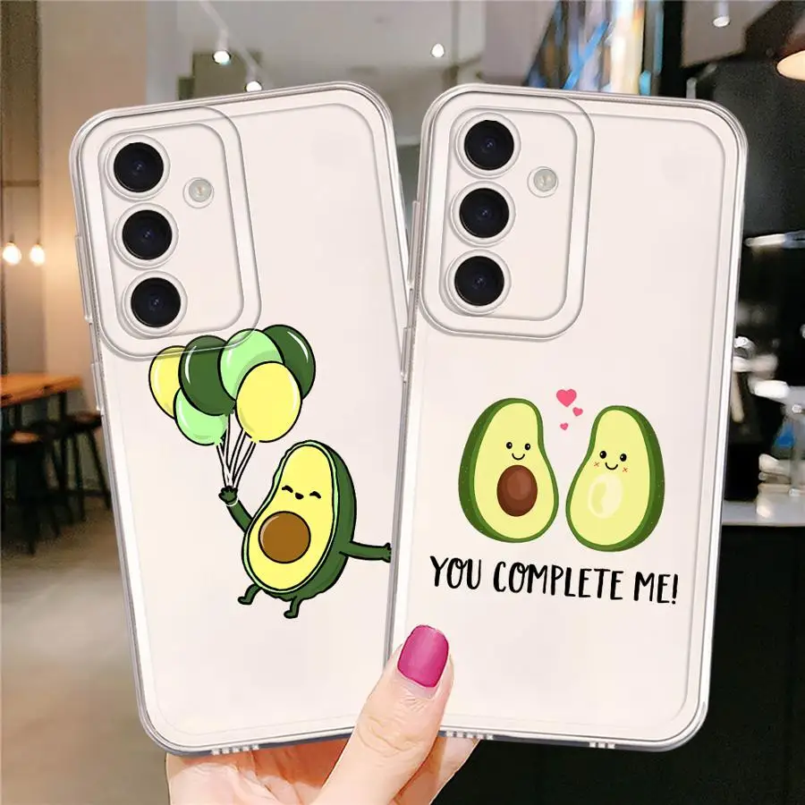 Custodia per telefono con cover trasparente per Samsung Galaxy A56 A52 A50 A03 A73 A06 A50 A51 A31 A02 A55 A72 A05 A71 A04 A54 A53 Avocado unico