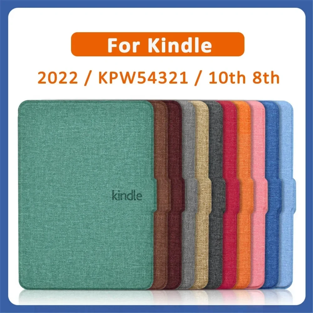 For Kindle Paperwhite5 4 3 2 1 2021 6.8in Case Cloth Waterproof PU Leather e-book Back Shell For Kindle 2019 2022 6inch Youth