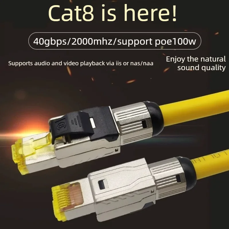 Cat8 RJ45 Ethernet Shielded Network Cable for Laptop PS 5/4 Router Computer 40Gbps CAT8 Network High-Speed ​​Gaming Jumper Cable