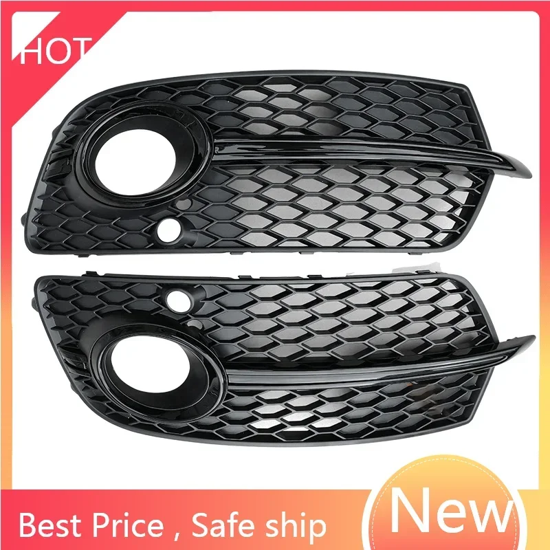 ABS Fog lamp grille For Audi Q5 S-Line SQ5 Sport 2014-2017 4 Door Front Bumper Grill ABS fog light box fast ship