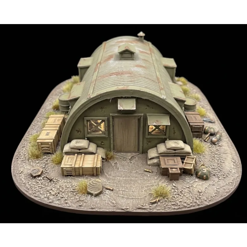 Unpainted military bunker terrain architecture sculpture ornament desktop war game miniature battlefield bunker sculpture model