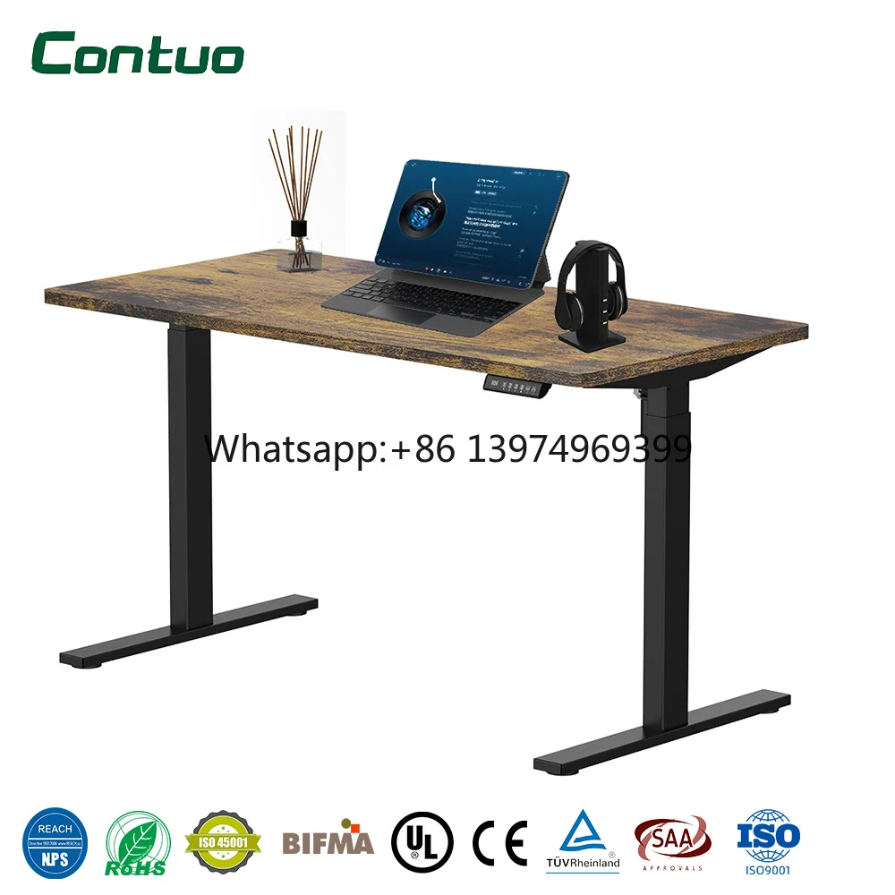 Electric Standing Desk Sit Stand Home Office Gaming Height Adjustable Computer Desk One Piece Wood Desktop