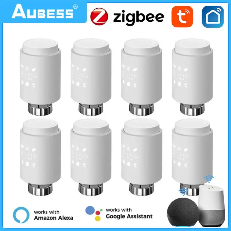 Tuya ZigBee Radiator Actuator Thermostat Smart TRV Thermostatic Valve Temperature Controller APP Voice Control Alexa Google Home