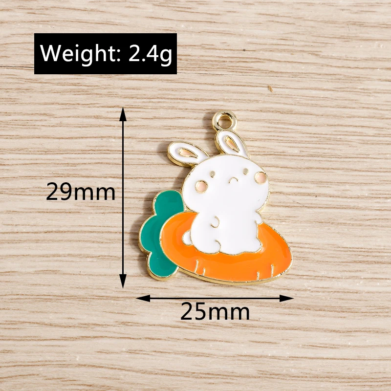 Tusember 10 Stück Emaille-Anhänger mit niedlichem Häschen-Motiv, weißer Hase, für die Schmuckherstellung, DIY-Ohrringe, Halsketten, handgefertigte Accessoires – Detail 11