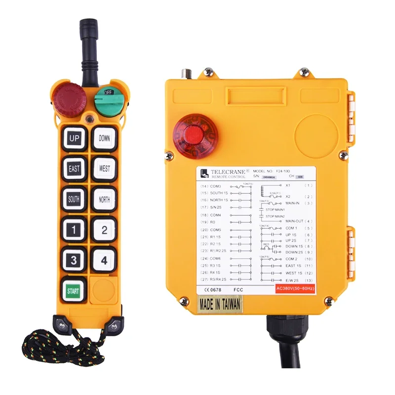 Wireless Industrial Remote Control for Cranes F24-10D 10 Button Double Speed Telecrane Receiver AC VHF UHF hot 2025