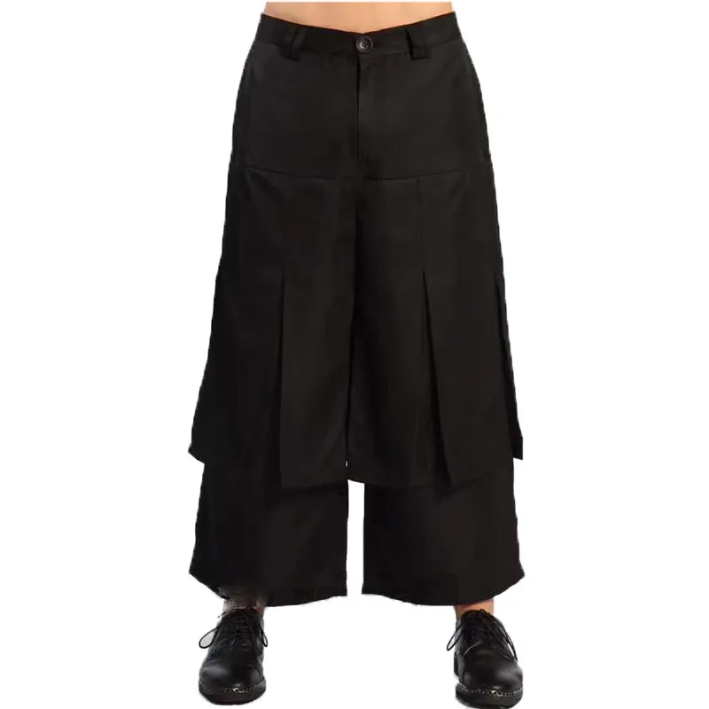 

Men's Wide Leg Pants Spring And Autumn New Stylist Fashion Trend Personality Hip Hop Large Size Nine Points Pants