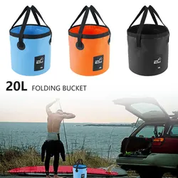 Fishing Bucket Car Water Bucket 20L Portable Bucket Water Storage Bag Foldable Storage Container Outdoor Car Wash Camping Bucket