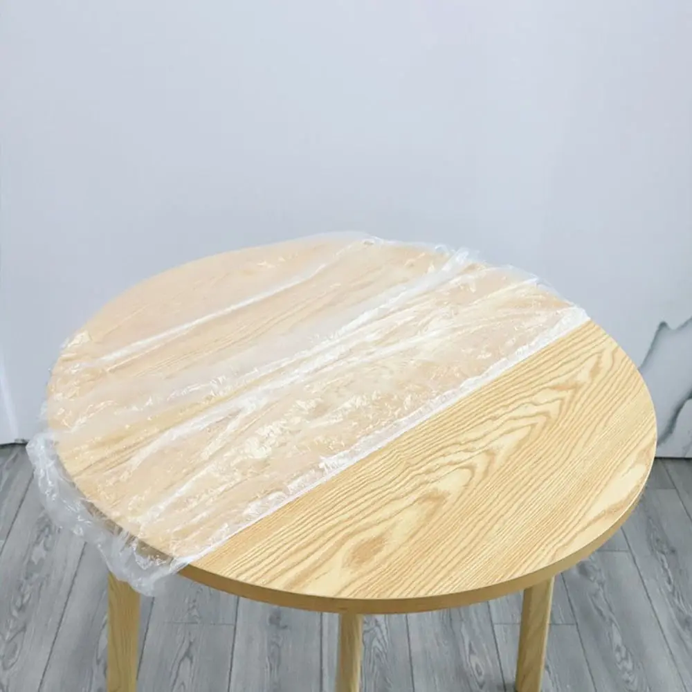10Pcs/Pack Elastic Hem Disposable Tablecloth Round/Rectangular Universal Oil-proof Table Cover Transparent Thickened