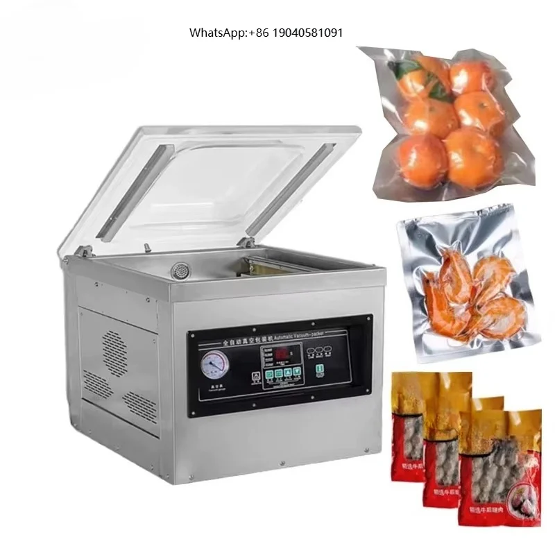 DZ-400 Electric Single Chamber Vacuum Machine Commercial Fully Automatic Wet Dry Dual-Purpose Vacuum Sealer Pouch Food Cooked
