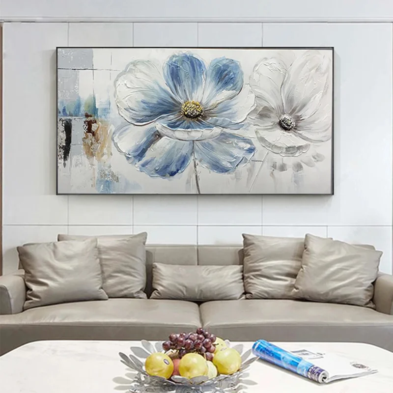 

Free Shipping Handmade Abstract Flower Oil Painting On Canvas Hand Painted Wall Art Pictures Bedroom Living Room Home Decoration