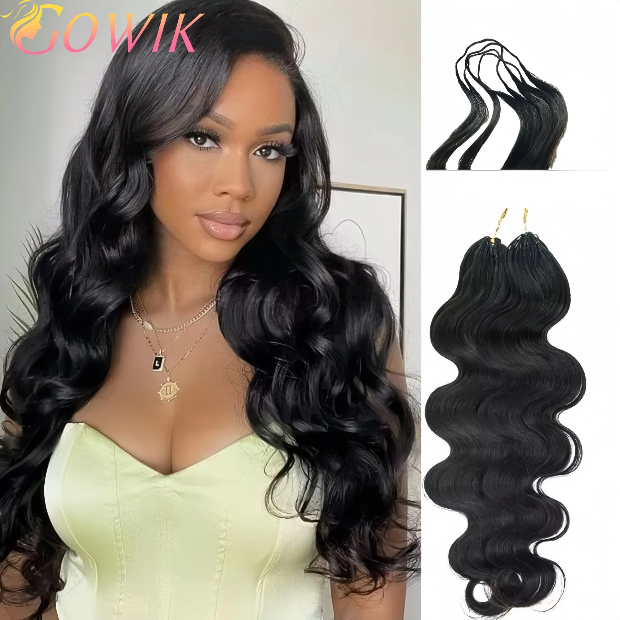 12A Body Wave Crochet Human Hair Knotless Pre-Separated Feather Crochet Braids Light Weight Reusable Brazilian Hair Extension