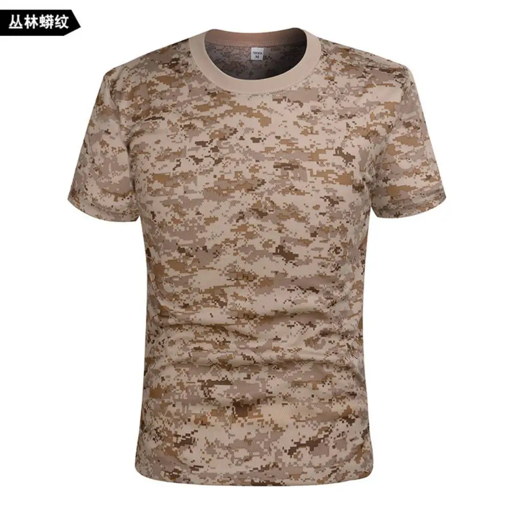 Mens Tshirts Tactical T-shirt Military Camo Tops Tee Breathable Mesh Cotton Quick Dry Short Sleeve Undershirt Army Sports Wear