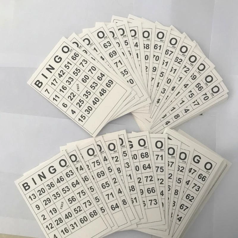 60 PCS Bingo Paper Game Cards مع بطاقات ألعاب الطاولة في أرقام فريدة من نوعها