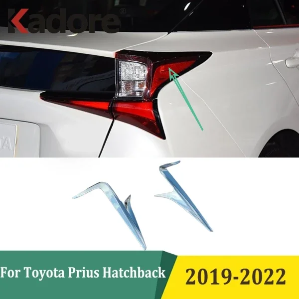 

For Toyota Prius Hatchback 2019 2020 2021 2022 ABS Chrome Taillight Strip Tail Rear Lights Lamp Trim Frame Car Accessories