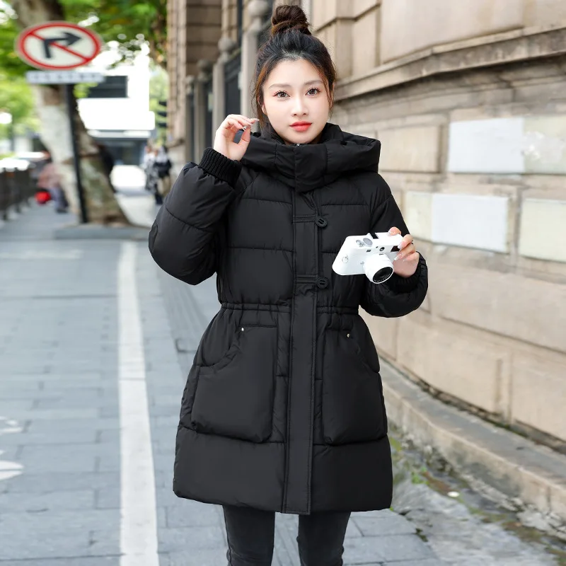 2025 Winter Women Jacket Coats Long Parkas Female Down Cotton Hooded Overcoat Thick Warm Jackets Windproof Casual Student Coat