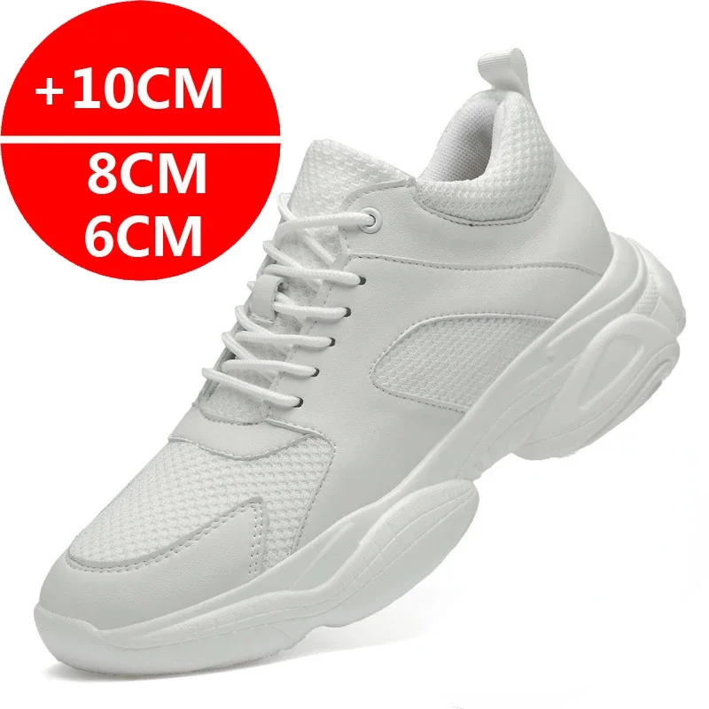 Elevator shoes for man height increase 8cm 10 2024 luxury brand sneaker Tenis men\'s hidden heels casual shoe heighten increasing