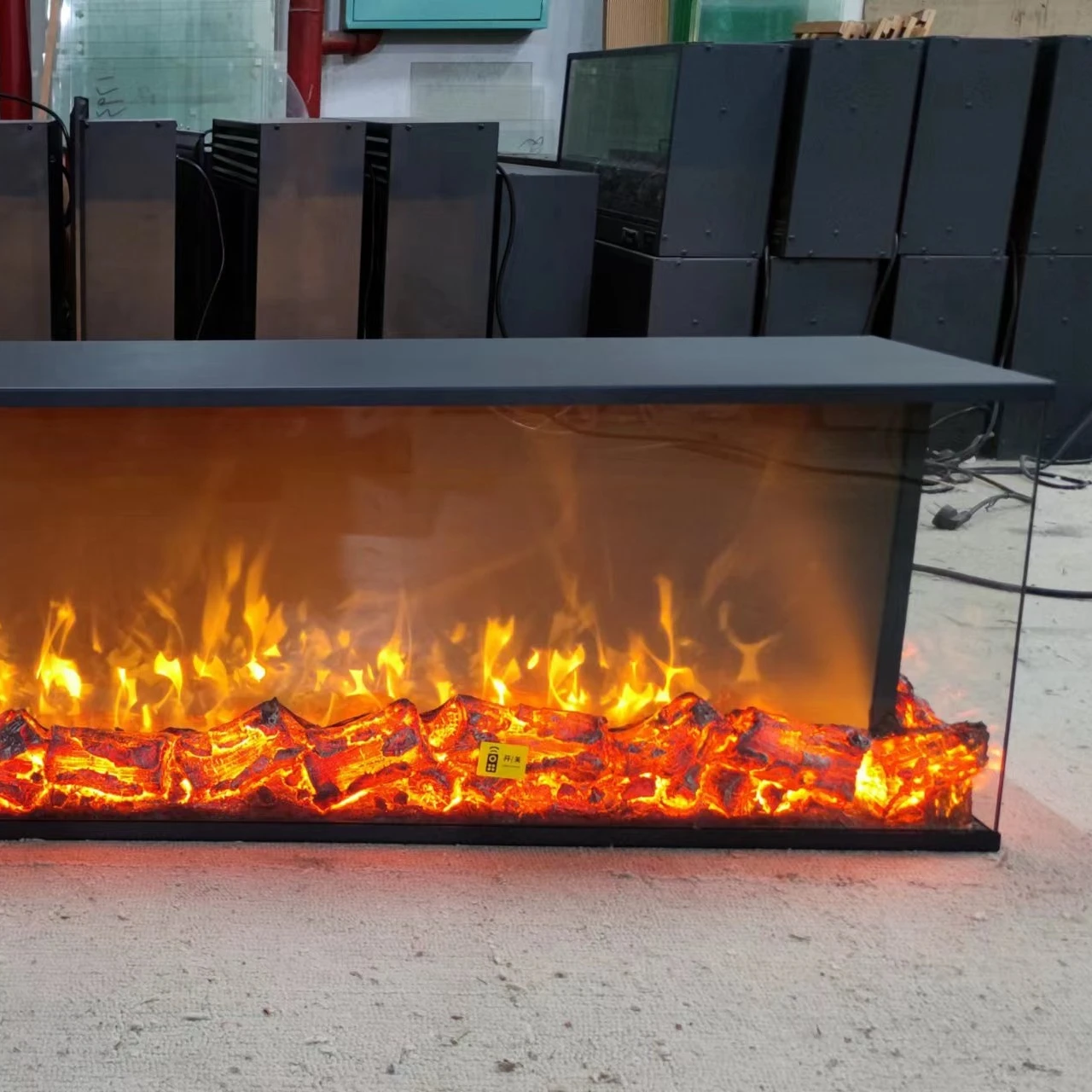

Modern 3 Sided Electric Fireplace Insert LED Flame Effect 40-100 Inch Adjustable Thermostat Remote Controlled Household Hotel