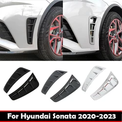 For Hyundai Sonata 2020 2021 2022 2023 ABS BLACK  Car Front Bumper Fender Side Air Vent Cover Trim exterior accessories