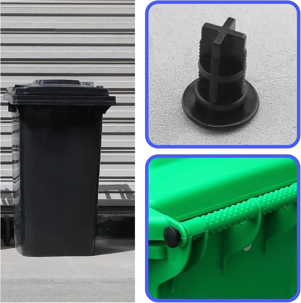 6pcs Hinge Pins For Bin Lids Plastic Replacement Parts For 100/120/240L Bin As Wheelie= Bin Lockand Lock Stable Fixation Lids