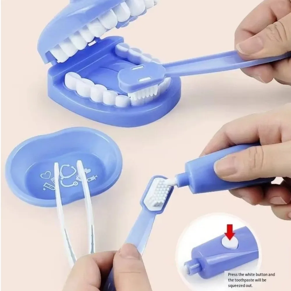 9 stks/set Kinderen Vroege Onderwijs Speelgoed Tanden Model Gesimuleerde Orale Poetsen Praktijk Speelgoed Artsen Rollenspel Montessori