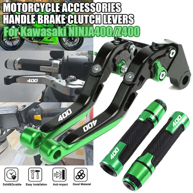 

For Kawasaki Z400 NINJA400 2018-2024 Motorcycle Brake Clutch Levers 7/8"22MM Handlebar Grips Handle Bar Grip Ends