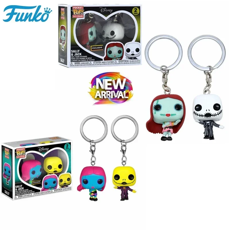 Funko POP DISNEY 2 Pack the Nightmare before Christmas Sally & Jack Vinyl Figure Pocket Pop Keychain Collection Model Toys