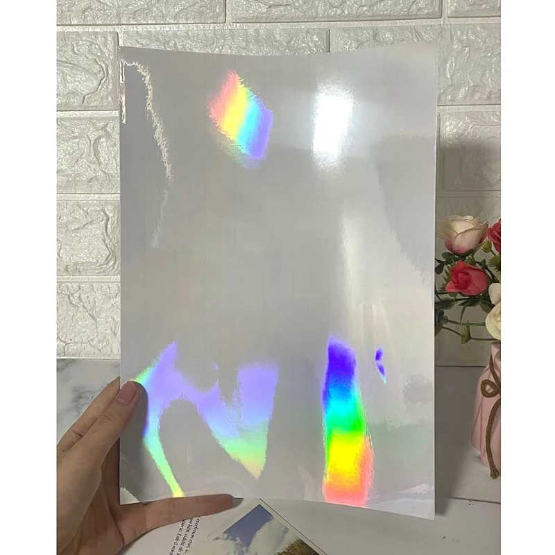 31BB Kleines Windrad für Schmetterlingsglas, herzförmige Punkte, holografische, kalte, laminierte Folie, glitzernde, selbstklebende Epoxidfolie