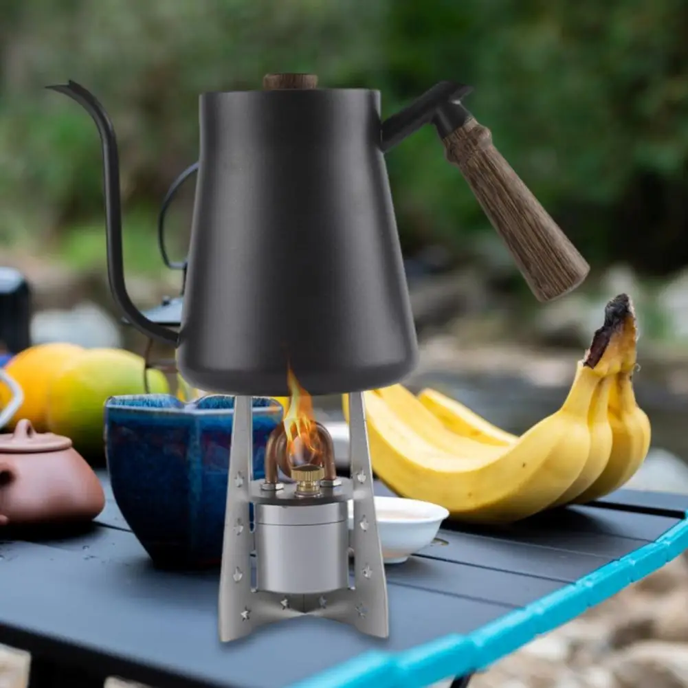 Quemador portátil para senderismo, quemador portátil para acampar, estufa de exterior resistente para senderismo, mochilero, Picnics, líquido de Metal a prueba de viento