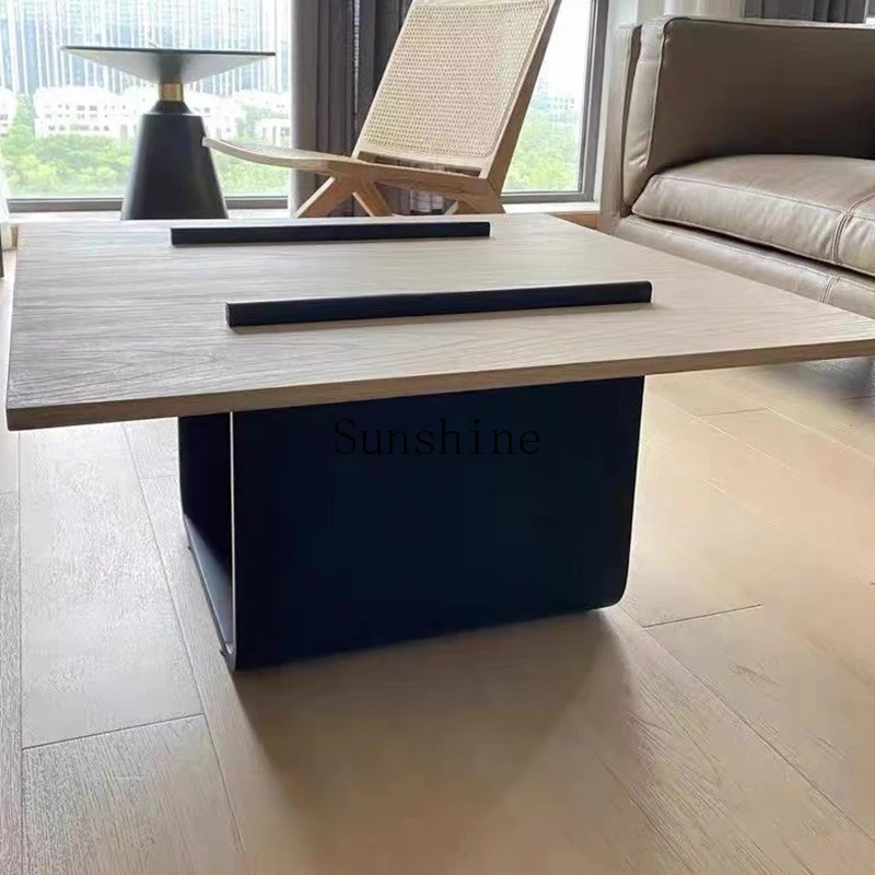 Nordic minimalist creative surprise quiet wind solid wood modern coffee table square living room table