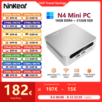 Ninkear N4 MINI PC AMD Ryzen™ 5 4600H Up to 4.2 GHz 16GB DDR4 512GB SSD WiFi 6 BT 5.2 Support 8K 3 Screen Windows 11 Computer