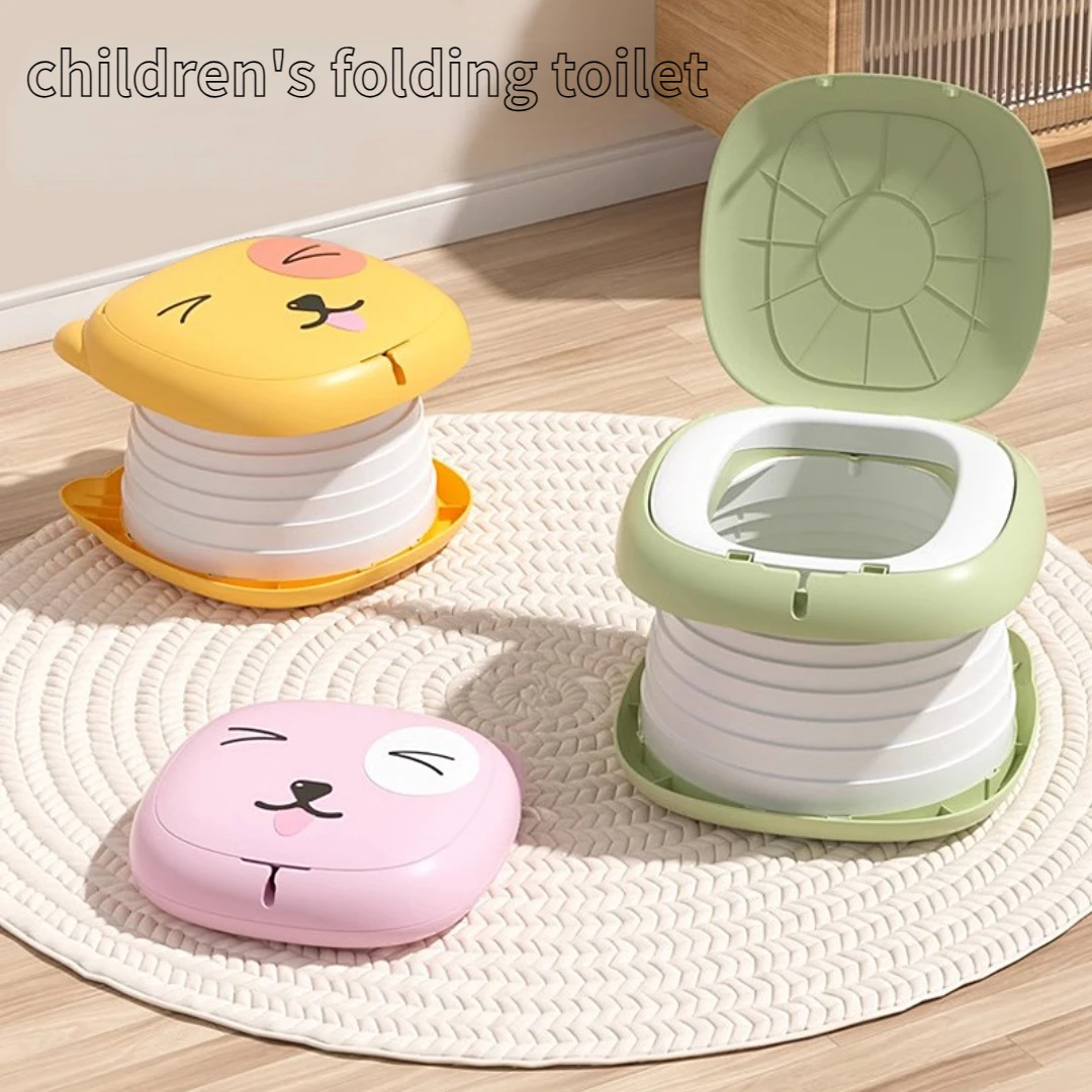 1 piece PP children's folding toilet baby cartoon mobile toilet outdoor travel camping car portable urinal toilet thickened dura