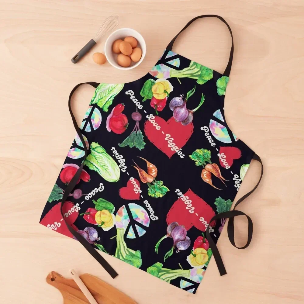 Peace, Love, and Veggies!! Apron kitchen clothes For Man Haircut Apron