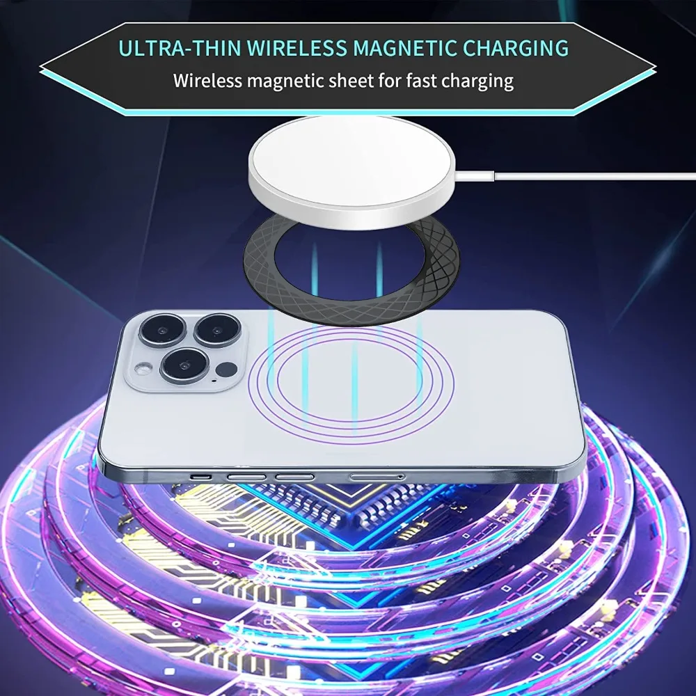 1-3 stks Magnetische Plaat Ring voor Magsafe Draadloze Oplader Sticker Ring Magneet Auto Telefoon Houder voor IPhone 16 15 14 Xiaomi Android