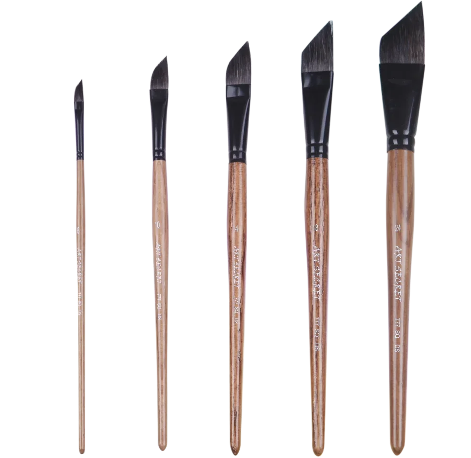 ArtSecret High Grade 777SQDS Watercolor Liner Brushes Oak Handle Wooden Squirrel Hair Artistic Art Painting for Drawing